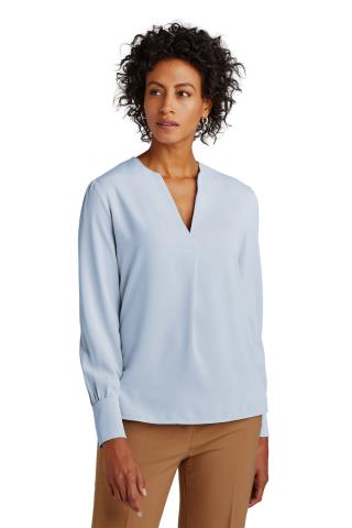 Women’s Open-Neck Satin Blouse