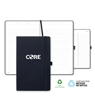 BLK25-QG18V - ECO rPET Medio Lined Recycled White Page Journal
