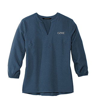 Women's Stretch Crepe 3/4-Sleeve Blouse