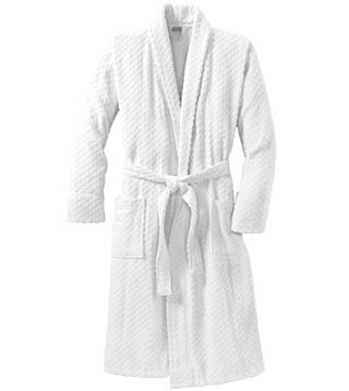 Checkered Terry Shawl Collar Robe